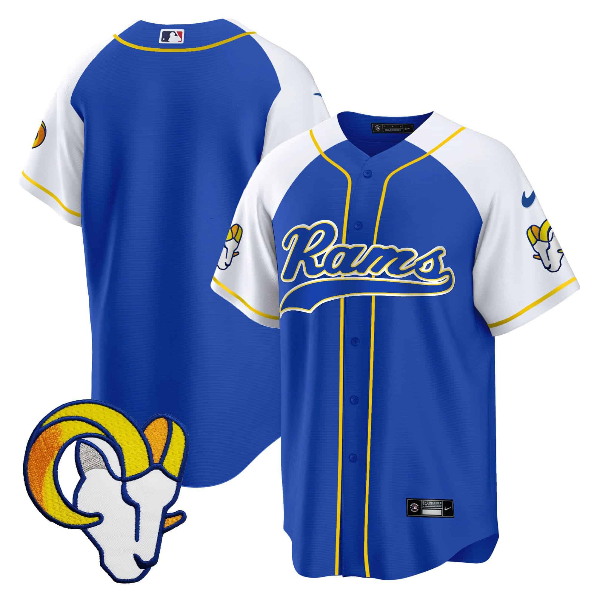 Men Los Angeles Rams Blank Blue 2024 Nike Baseball NFL Jersey